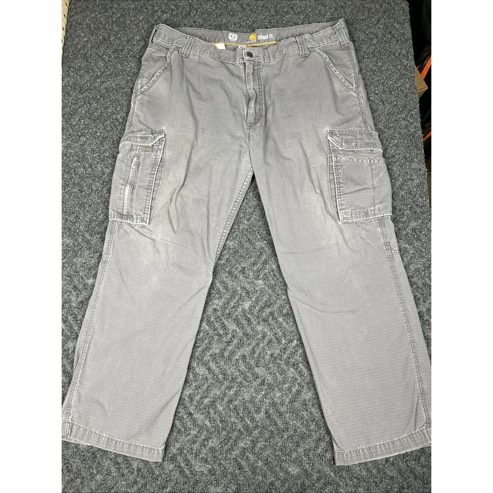 Carhartt Force Cargo Pants Men’s 42x30 Ripstop Gray Workwear Relaxed Fit